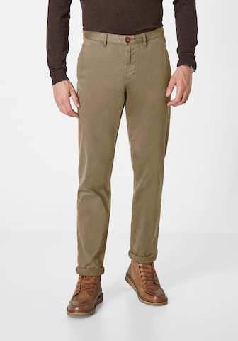 REDPOINT Slim fit Chino Pants in Green: front