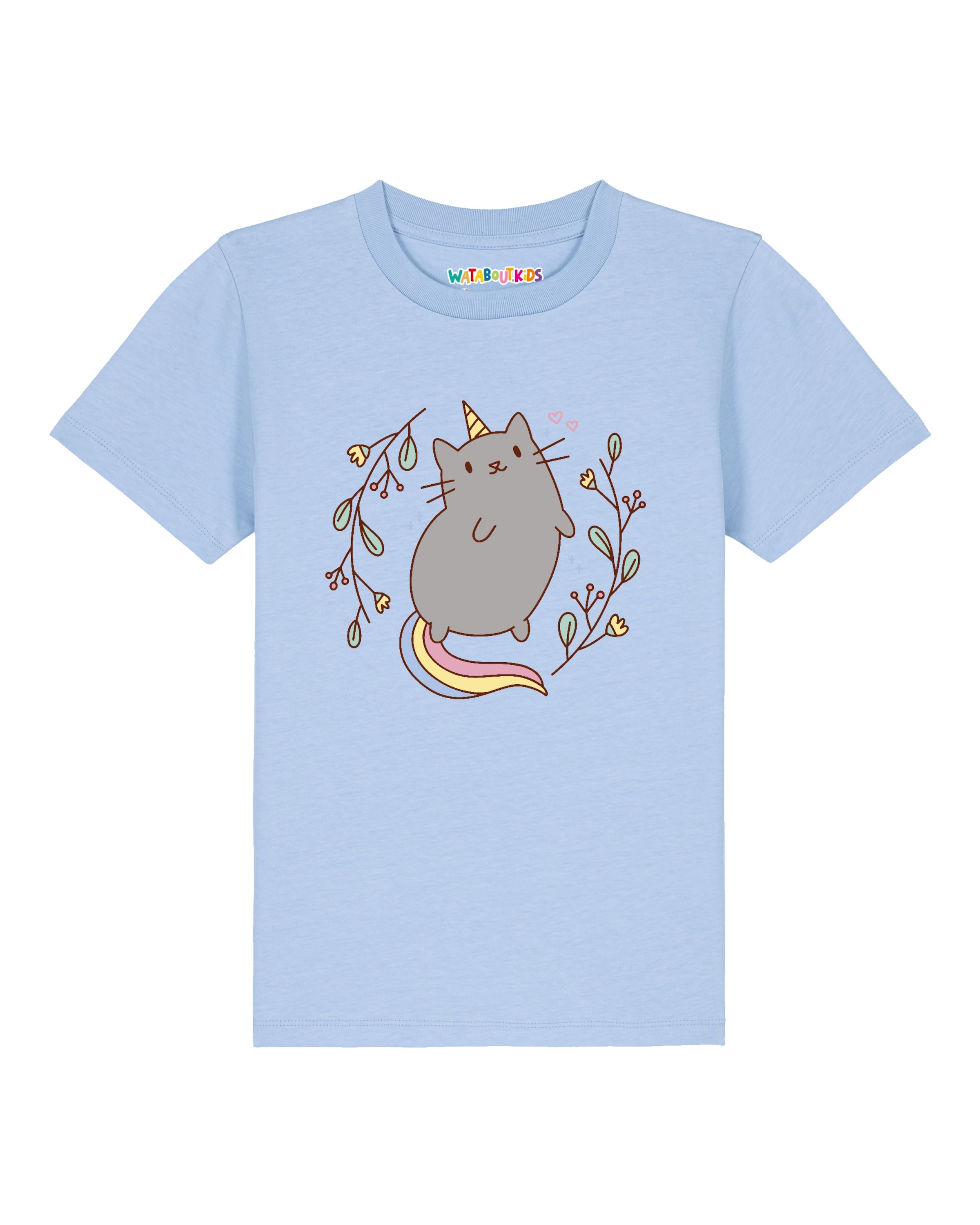 T-Shirt 'Unicorn Cat' watabout.kids en bleu : devant