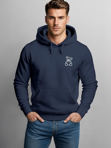 Neverless Sweatshirt 'Teddy Polygon' in Blue