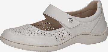 CAPRICE Ballet Flats with Strap in White: front