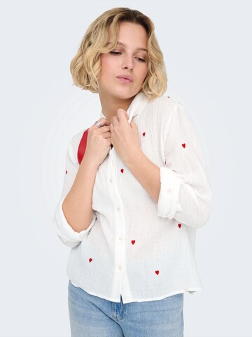 ONLY - Blusa 'ONLHEART' en blanco