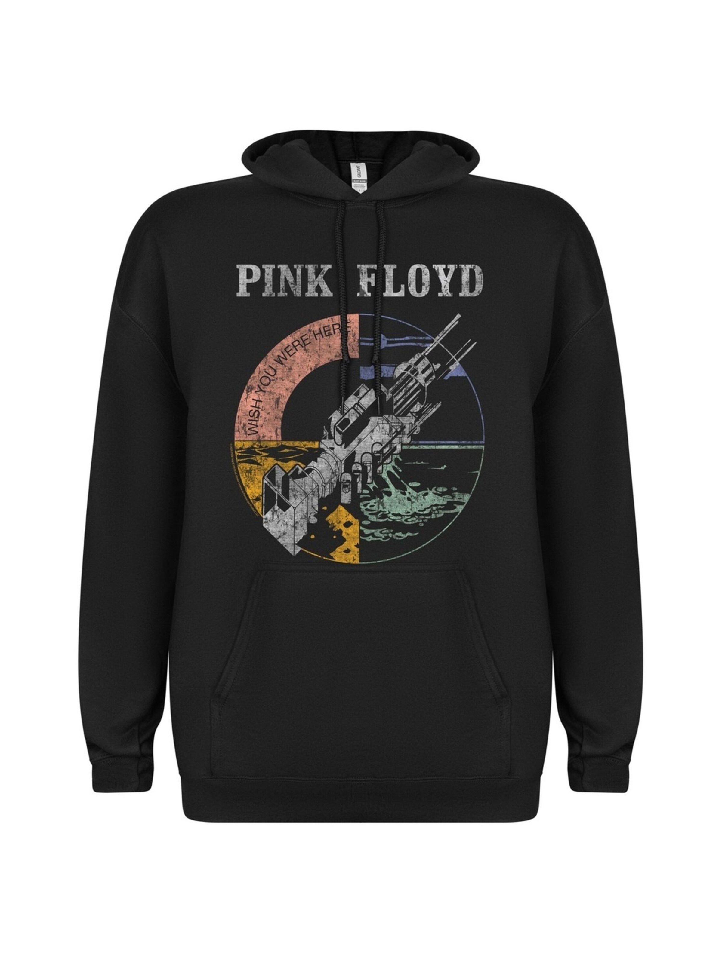 Pink Floyd Sweatshirt 'Pink Floyd Wish you were Hoodie Kapuzenpullover' i svart: framsida