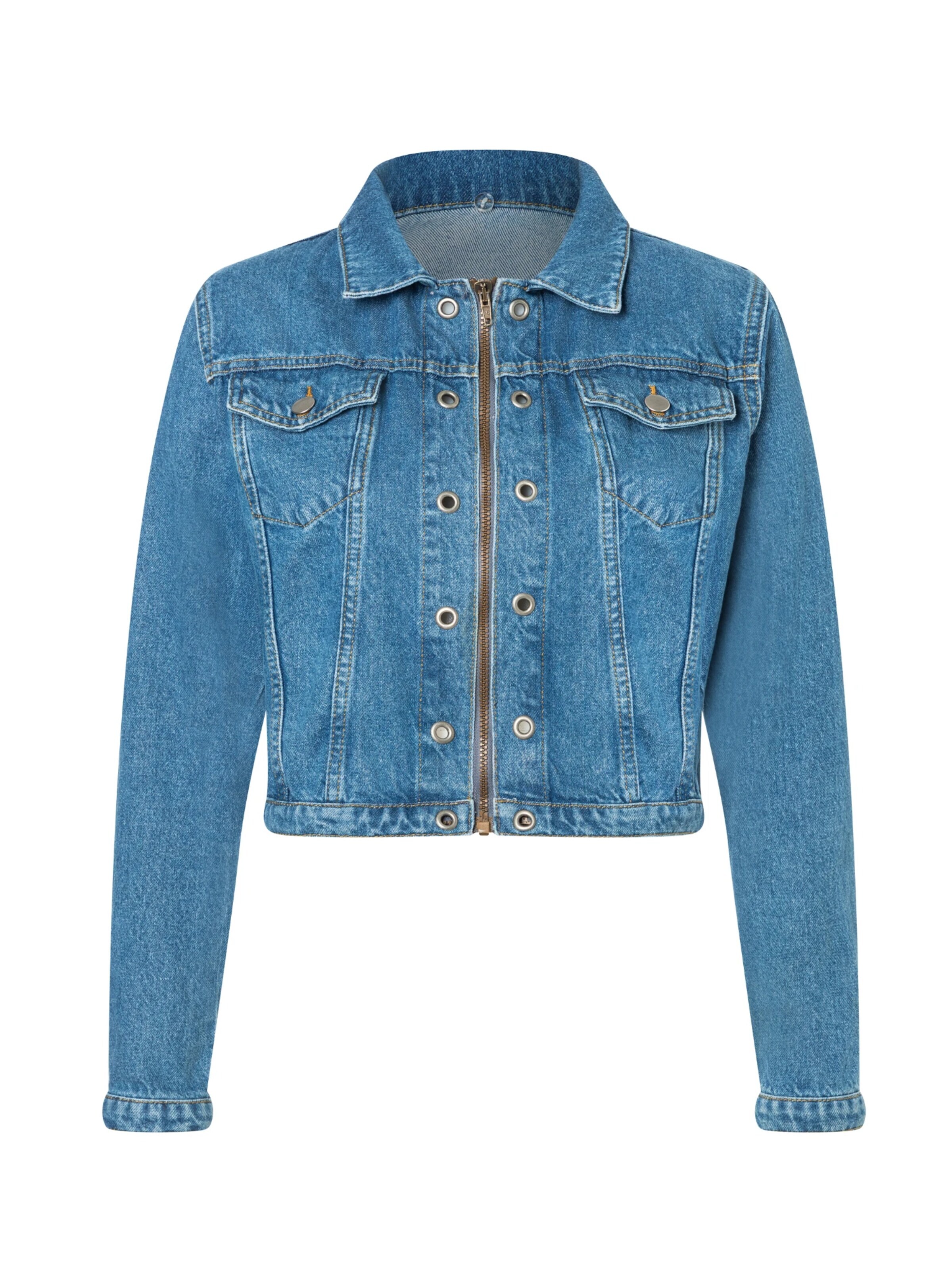 Fenice Übergangsjacke 'Denim Leather signature'‌‌‌‌‌ in Braun