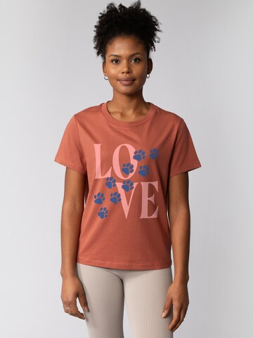 T-shirt 'Pfotenliebe' Watapparel en orange : devant