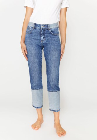 Angels Regular 7/8  Patchwork-Jeans 'Darleen ' in Blau: Vorderseite
