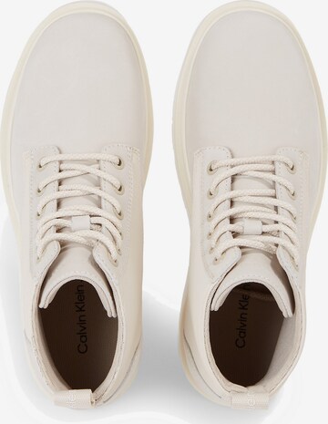 Calvin Klein Lace-Up Ankle Boots in White