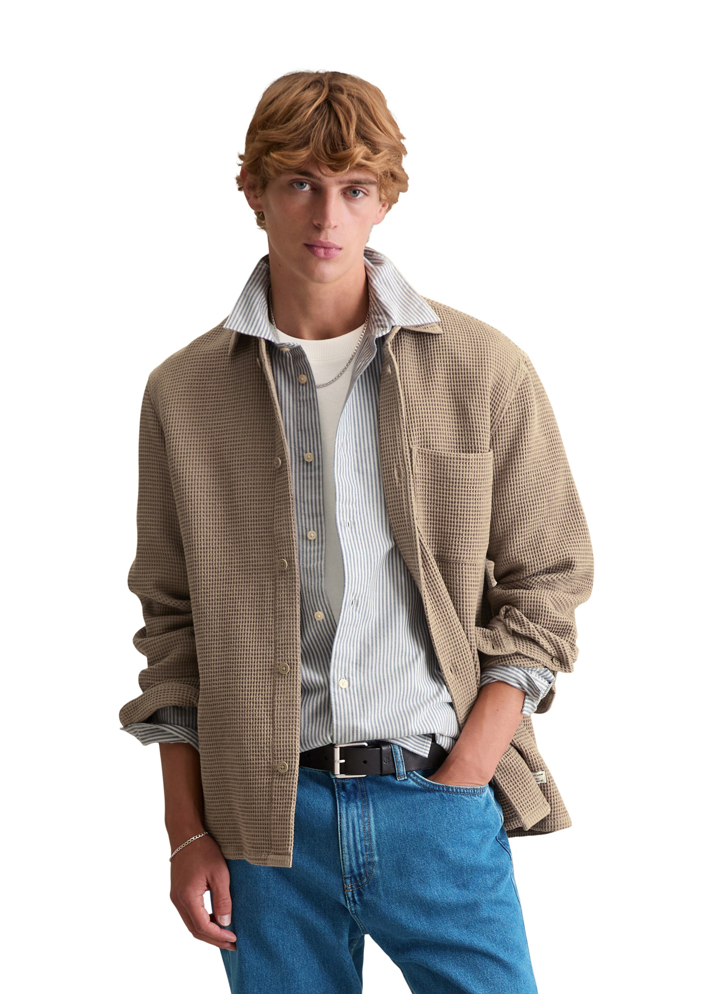 Marc O'Polo DENIM Regular fit Overhemd in Bruin: voorkant