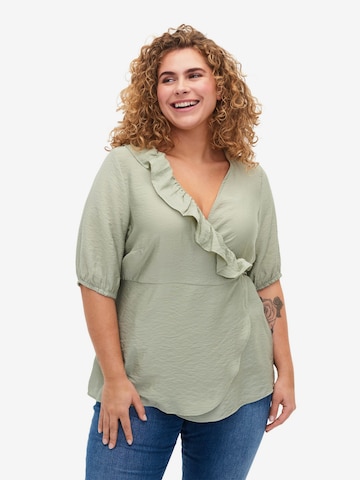 Zizzi - Blusa 'XKAM' em verde: frente