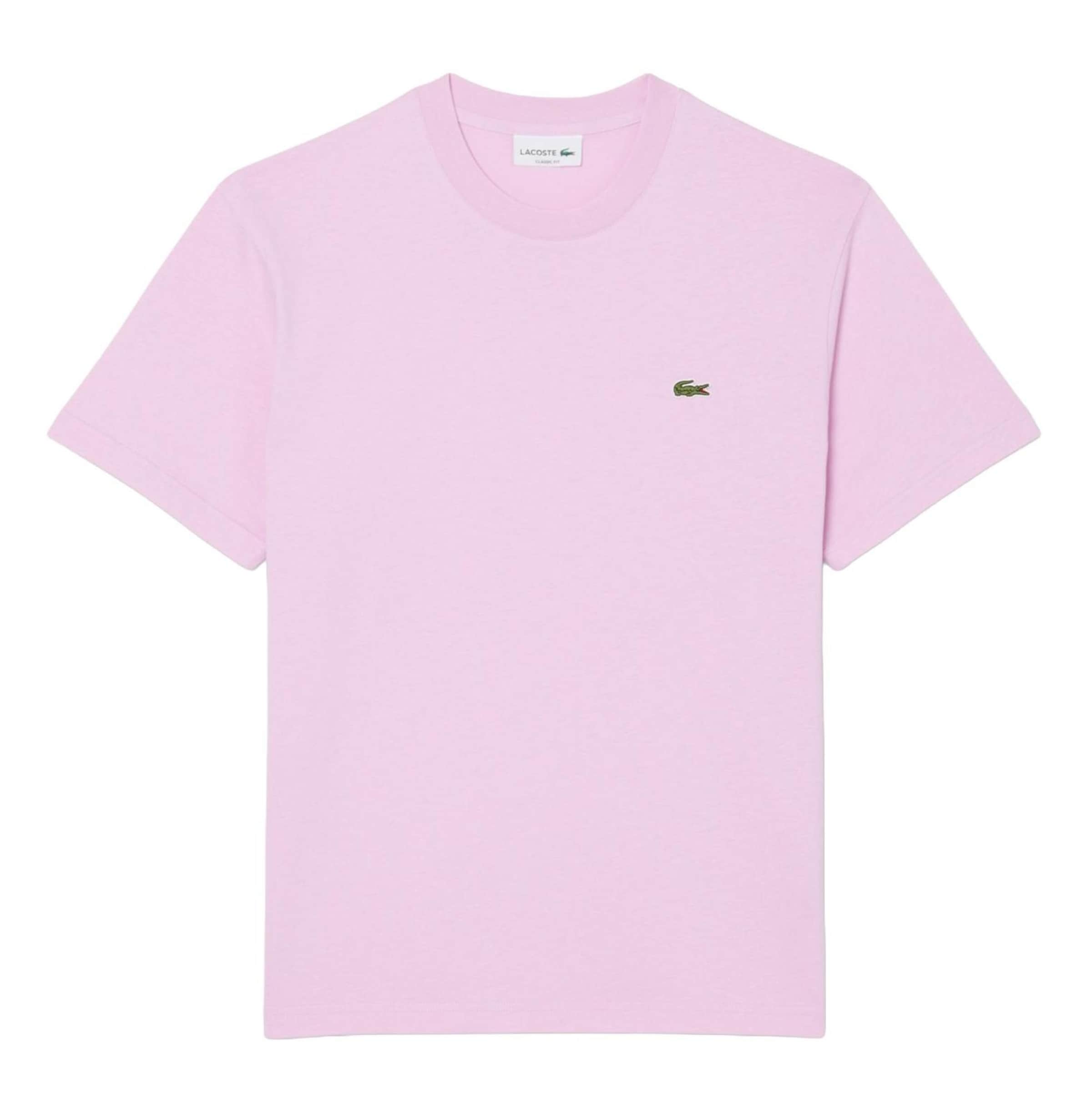 LACOSTE Shirt ' Crewneck Tee ' in Pink: front