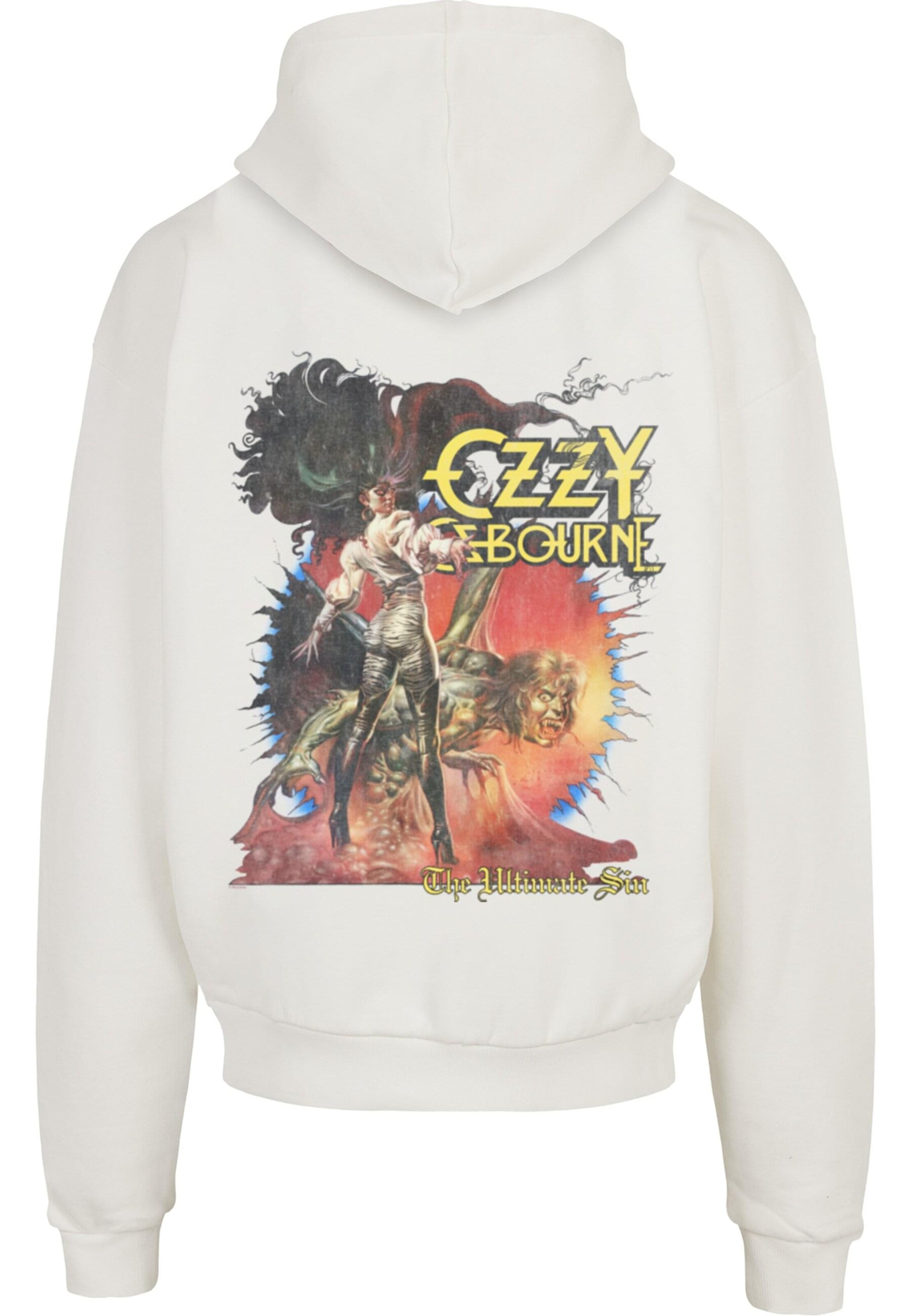 Merchcode Sweatshirt 'Ozzy Osbourne - Ultimate Sin' in White
