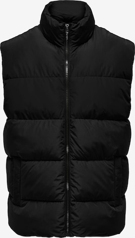 Only & Sons Bodywarmer 'Melvin' in Zwart: voorkant