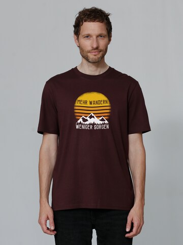 T-Shirt ' Mehr Wandern ' Watapparel en rouge : devant