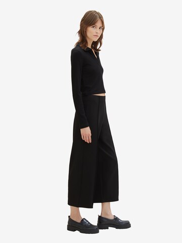 TOM TAILOR DENIM Wide leg Pants in Black