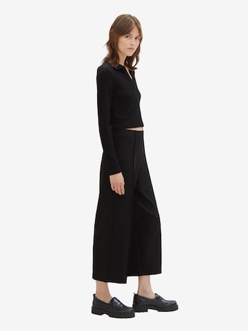 Wide leg Pantaloni di TOM TAILOR DENIM in nero