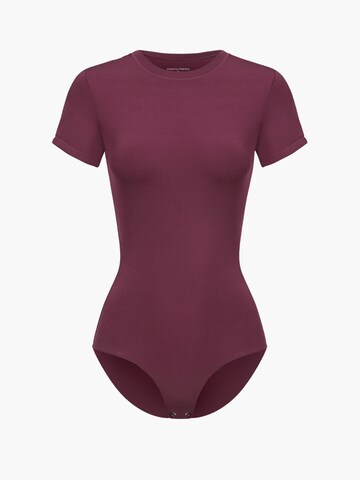 cfab (formerly creamy fabrics) Bodysuit 'Crew Neck T-Shirt Bodysuit' in Red: front
