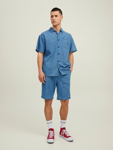 JACK & JONES Regular Fit Hemd 'Leo' in Blau