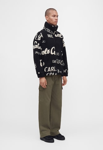 Carlo Colucci Fleece jas in Zwart