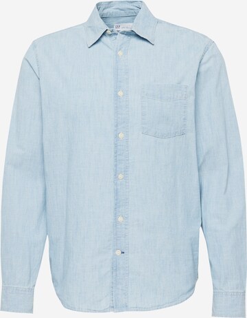 GAP Regular fit Button Up Shirt 'CHAMBRAY' in Blue: front