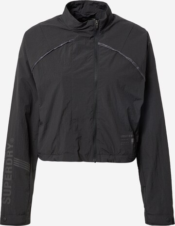 Veste de sport Superdry en noir : devant