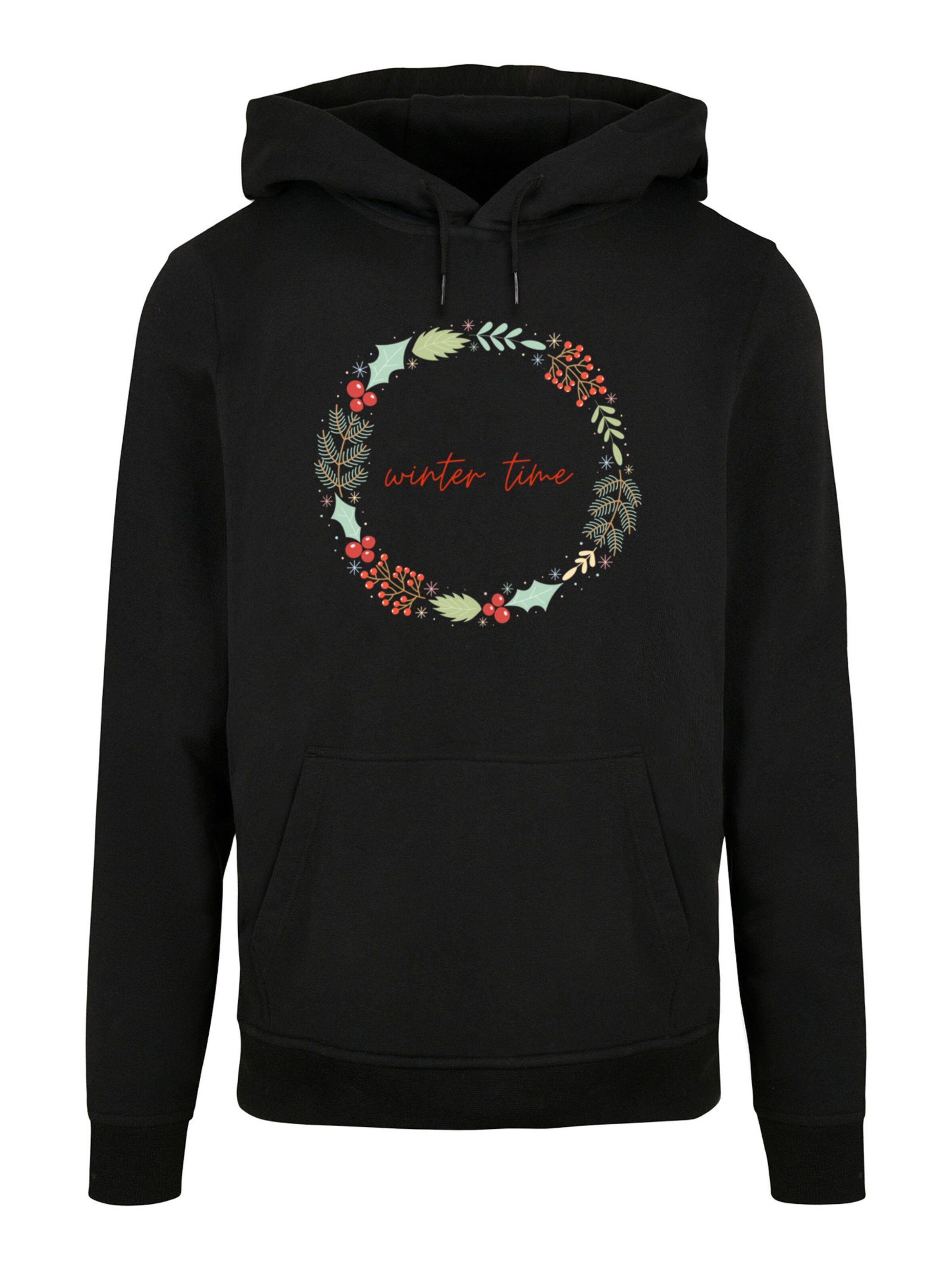 F4NT4STIC Sweatshirt 'Winter Time' in Zwart: voorkant