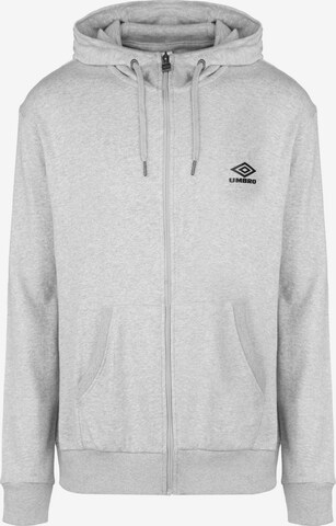 UMBRO Athletic Zip-Up Hoodie in Grey: front