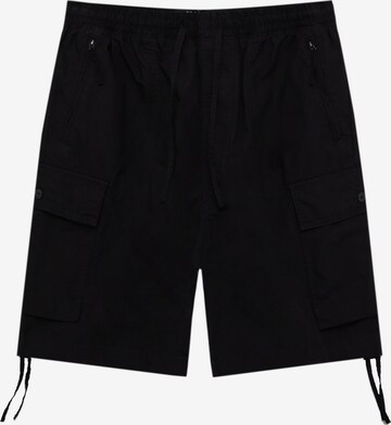 Loosefit Pantalon cargo Pull&Bear en noir : devant