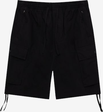 Pull&BearCargo hlače - crna boja: prednji dio