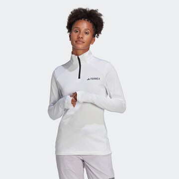 Pull-over de sport ADIDAS TERREX en blanc : devant