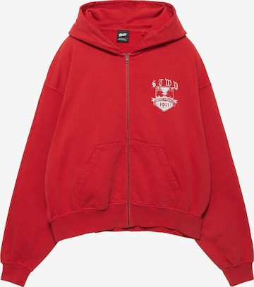 Pull&Bear Collegetakki 'STWD' värissä punainen: etupuoli