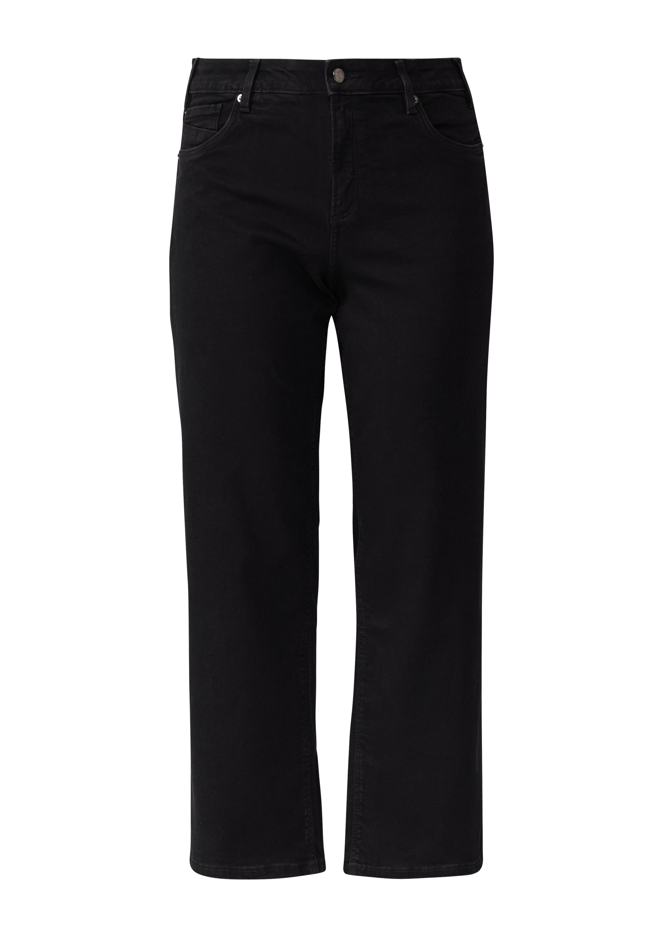 QS Wide leg Jeans in Zwart: voorkant