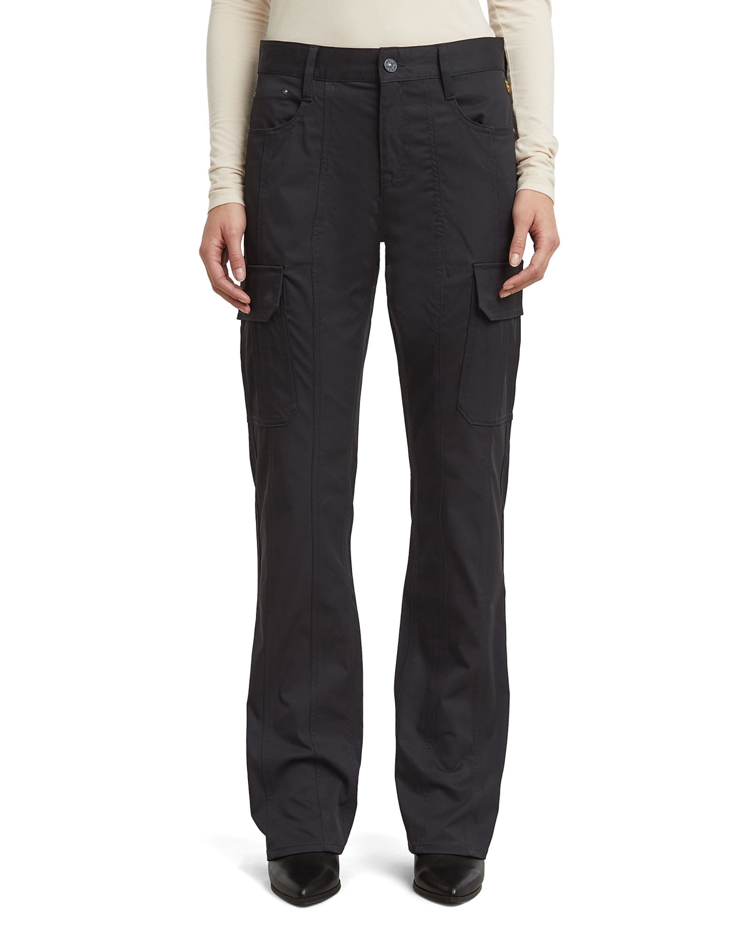 G-STAR Bootcut Cargobroek 'Holiday Bootcut' in Zwart: voorkant