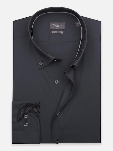 7Camicie Slim fit Zakelijk overhemd 'Leonardo Sport Poplin Stretch Man Shirt Brown' in Grijs