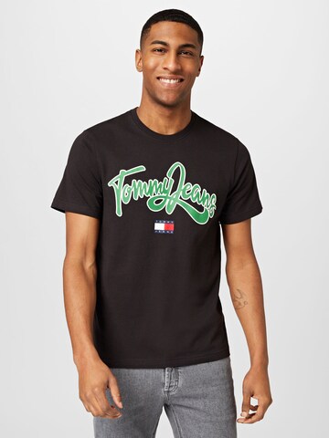 Tommy Jeans Shirt 'College' in Black: front