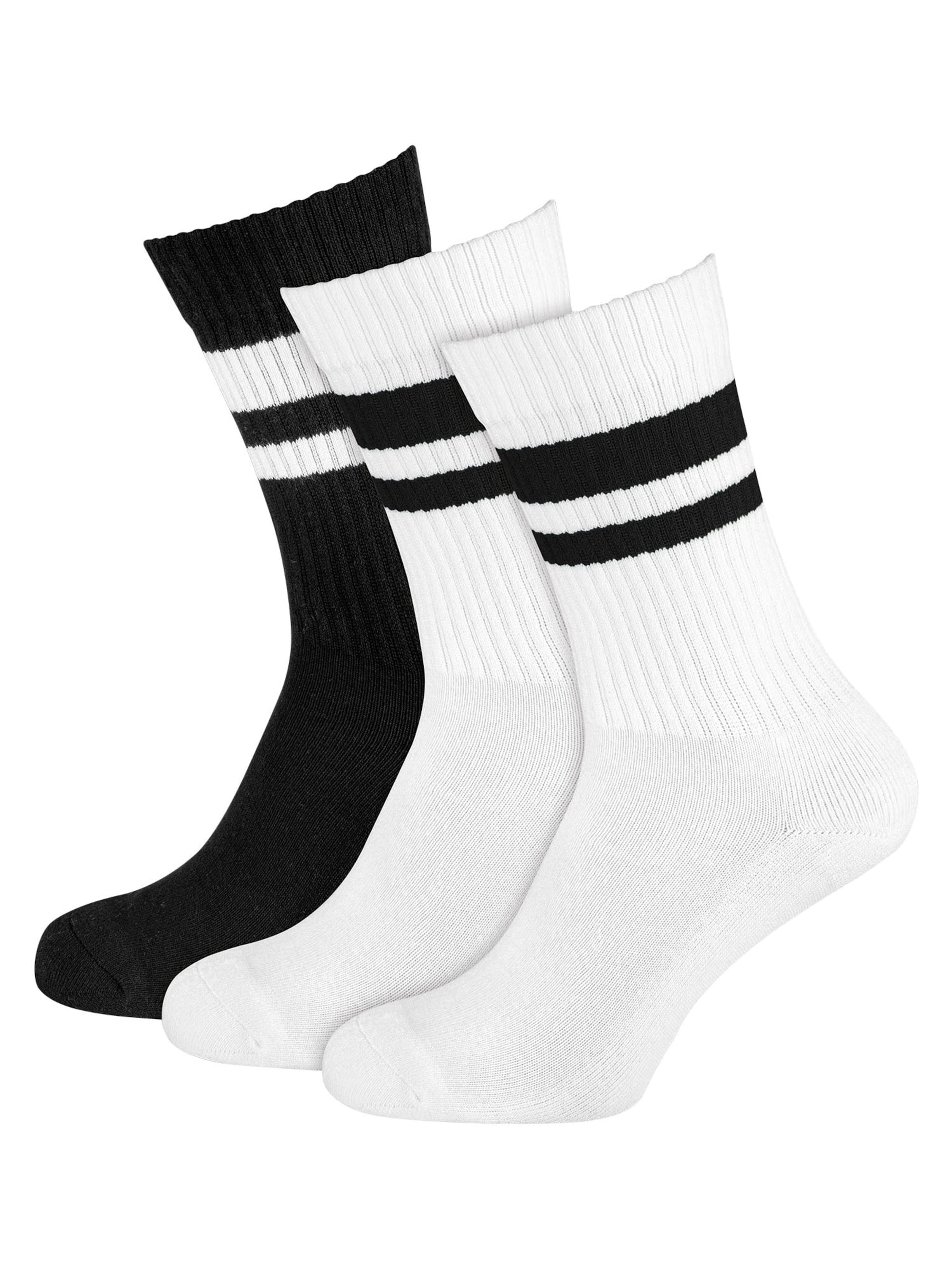 Nur Die Basicsocken ' Sport ' in schwarz / weiß, Produktansicht