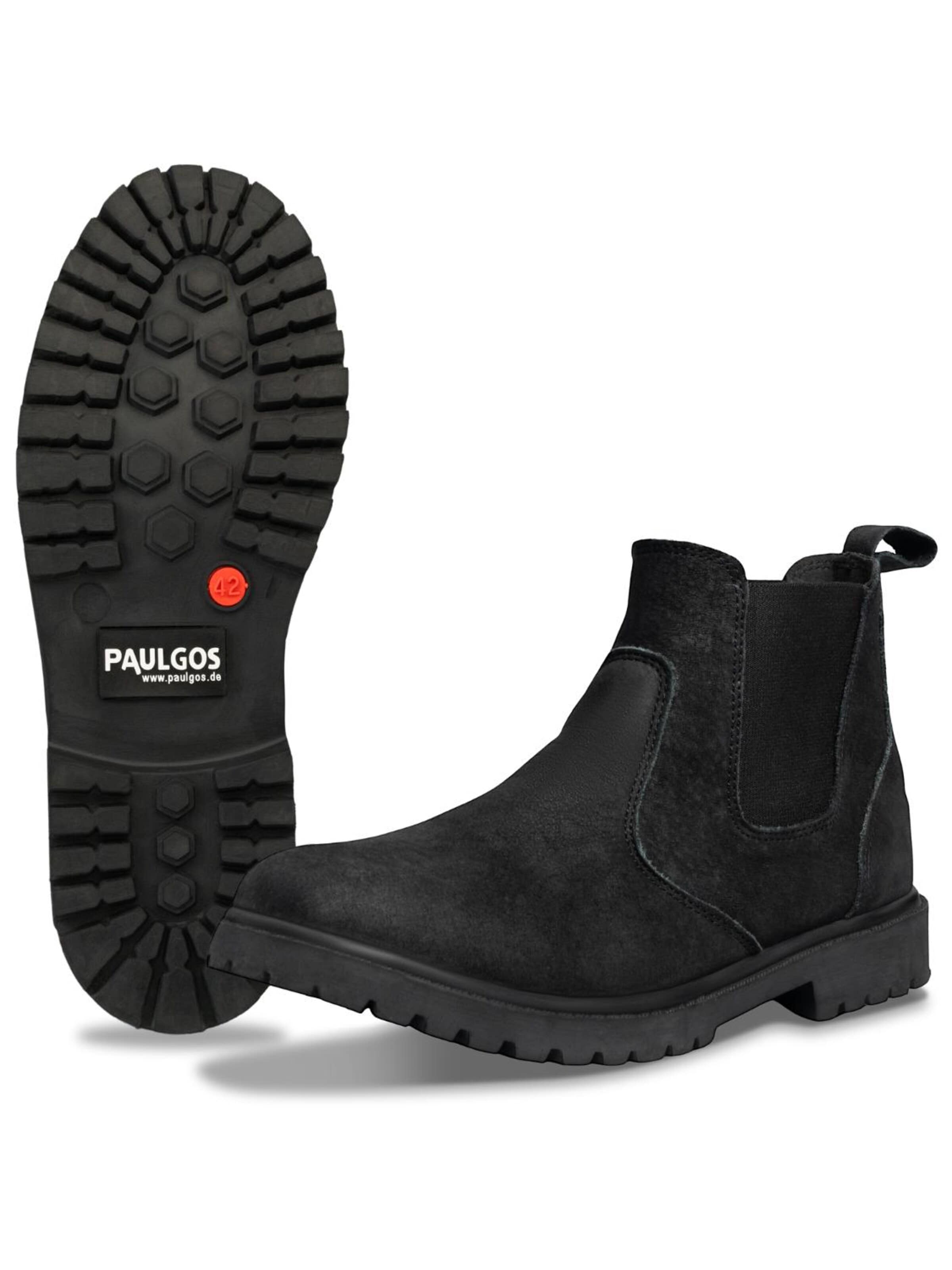 Paulgos Chelsea Boots 'PAULGOS Herren Chelsea Boots Echtes Leder, Stiefeletten Größe 39-47 in 3 Farben' in Black: front