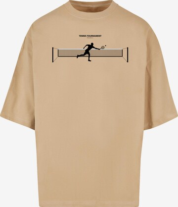 T-Shirt 'Tennis Round 1' Merchcode en beige : devant