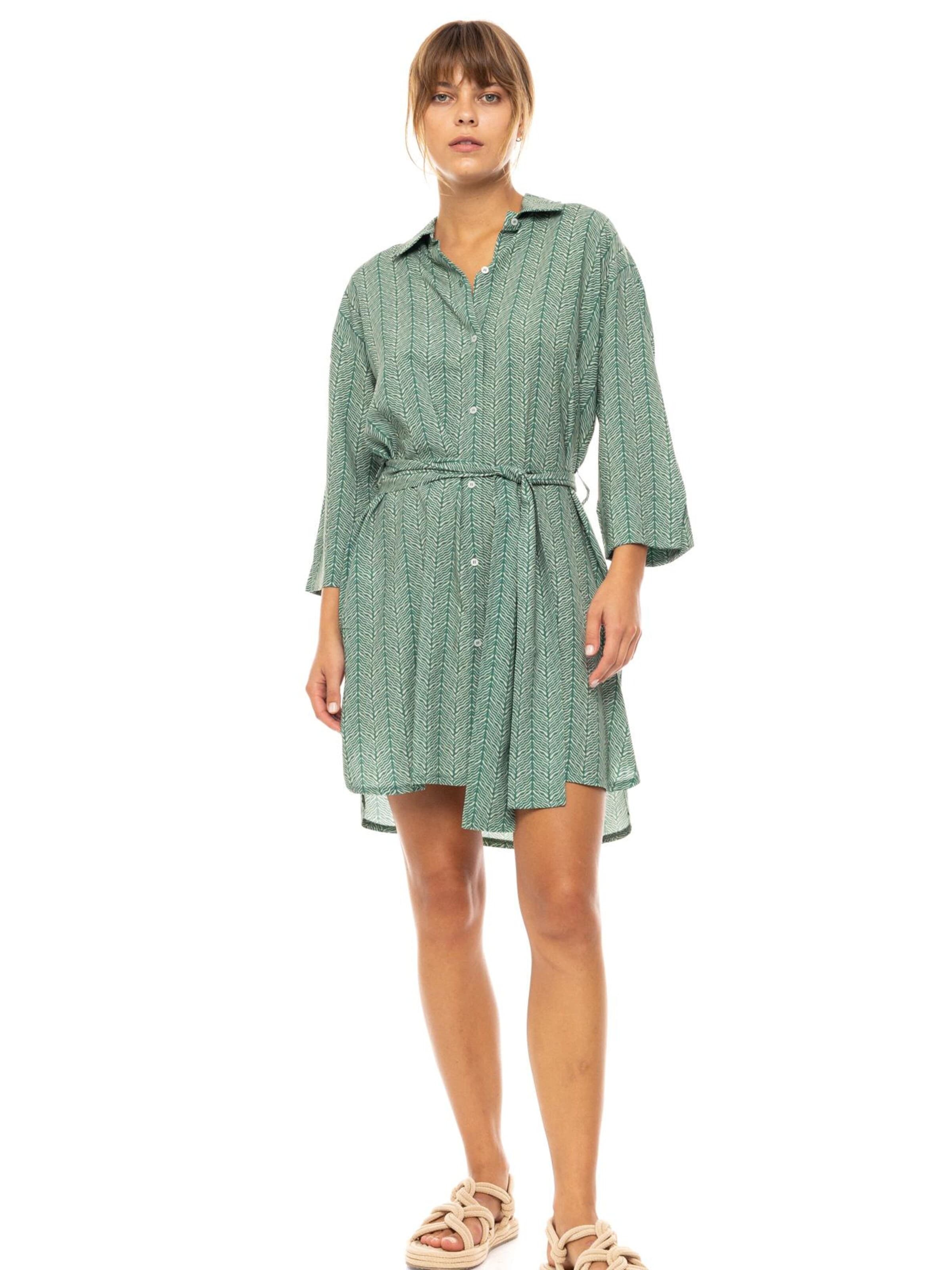 Pink Label Zomerjurk in Groen: voorkant