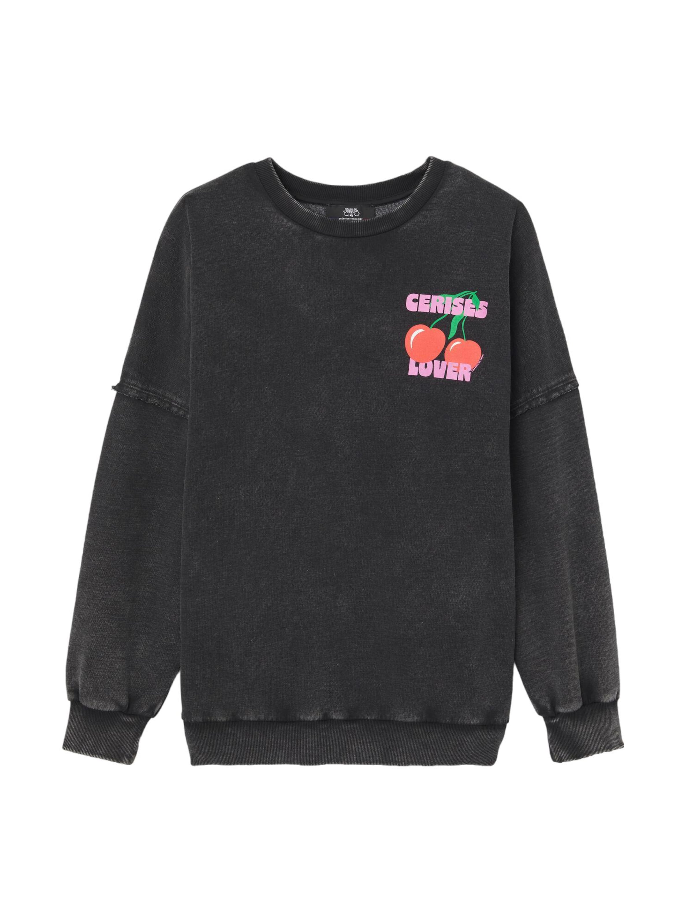Le Temps Des Cerises Sweatshirt in Black: front