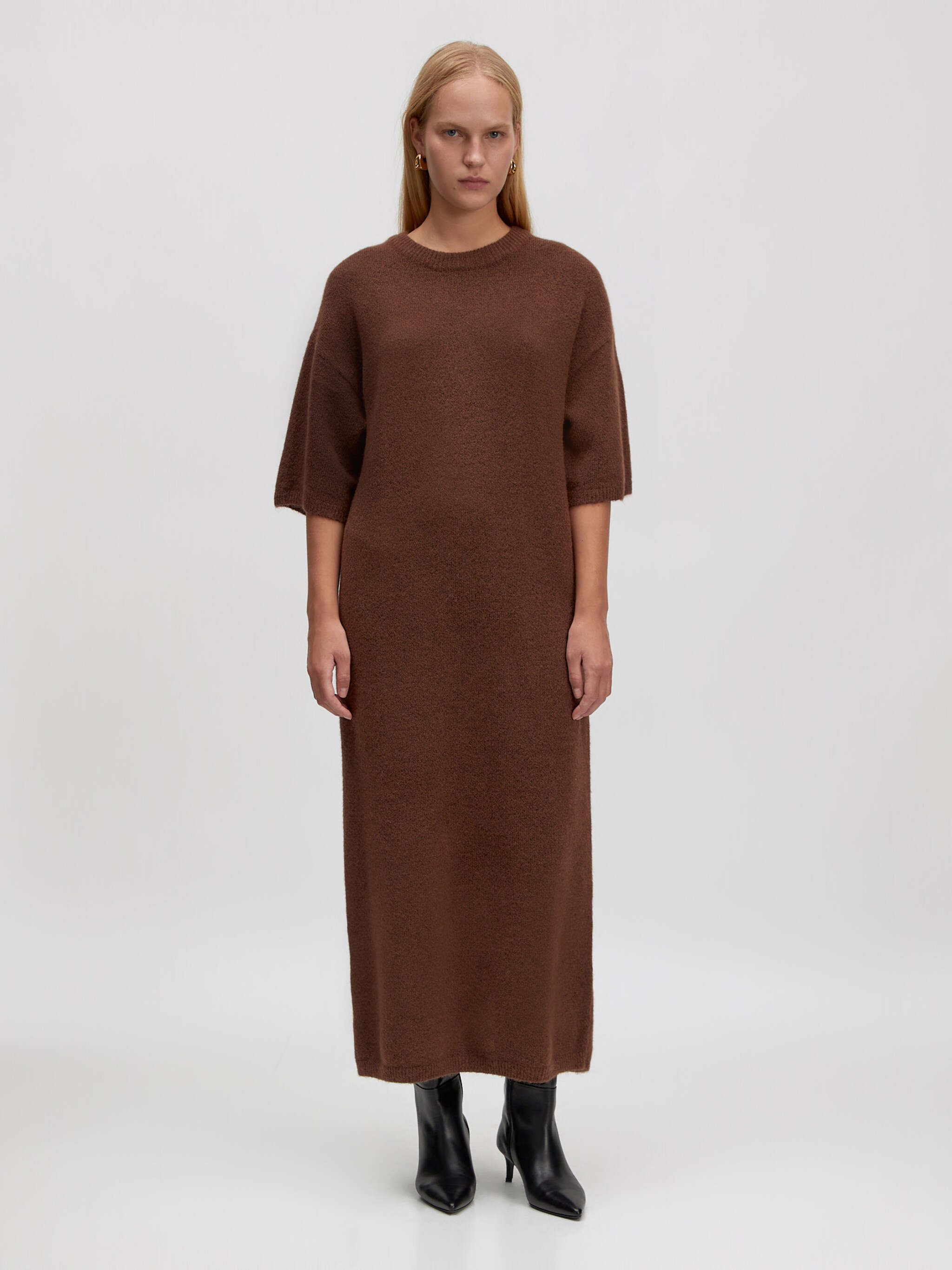 EDITED Producten Gebreide jurk 'Kenzie Wool' Bruin