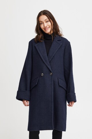 Fransa Between-Seasons Coat 'Palma Ja 1' in Blue: front