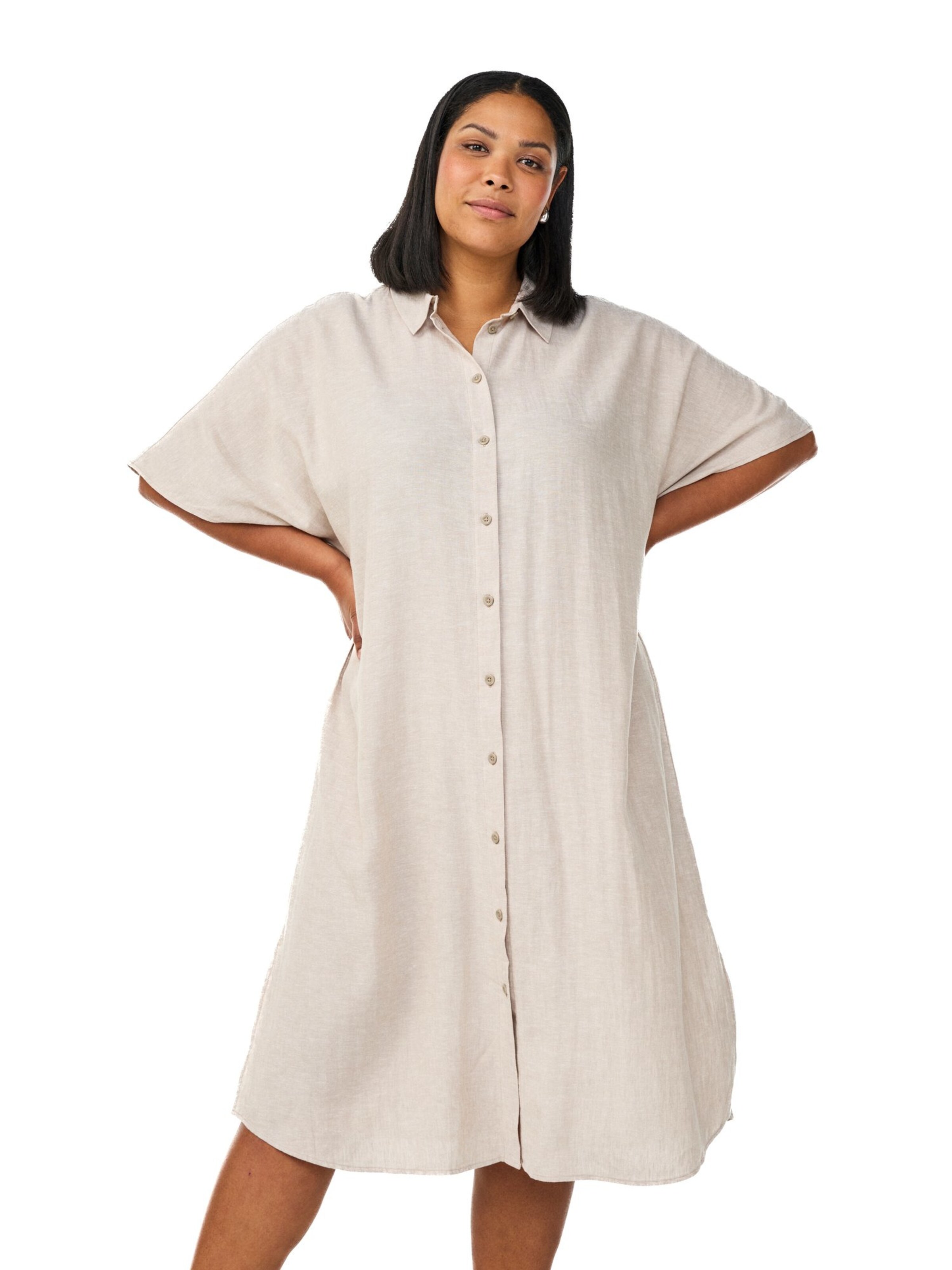 Zizzi Shirt dress 'VLINA' in Beige: front