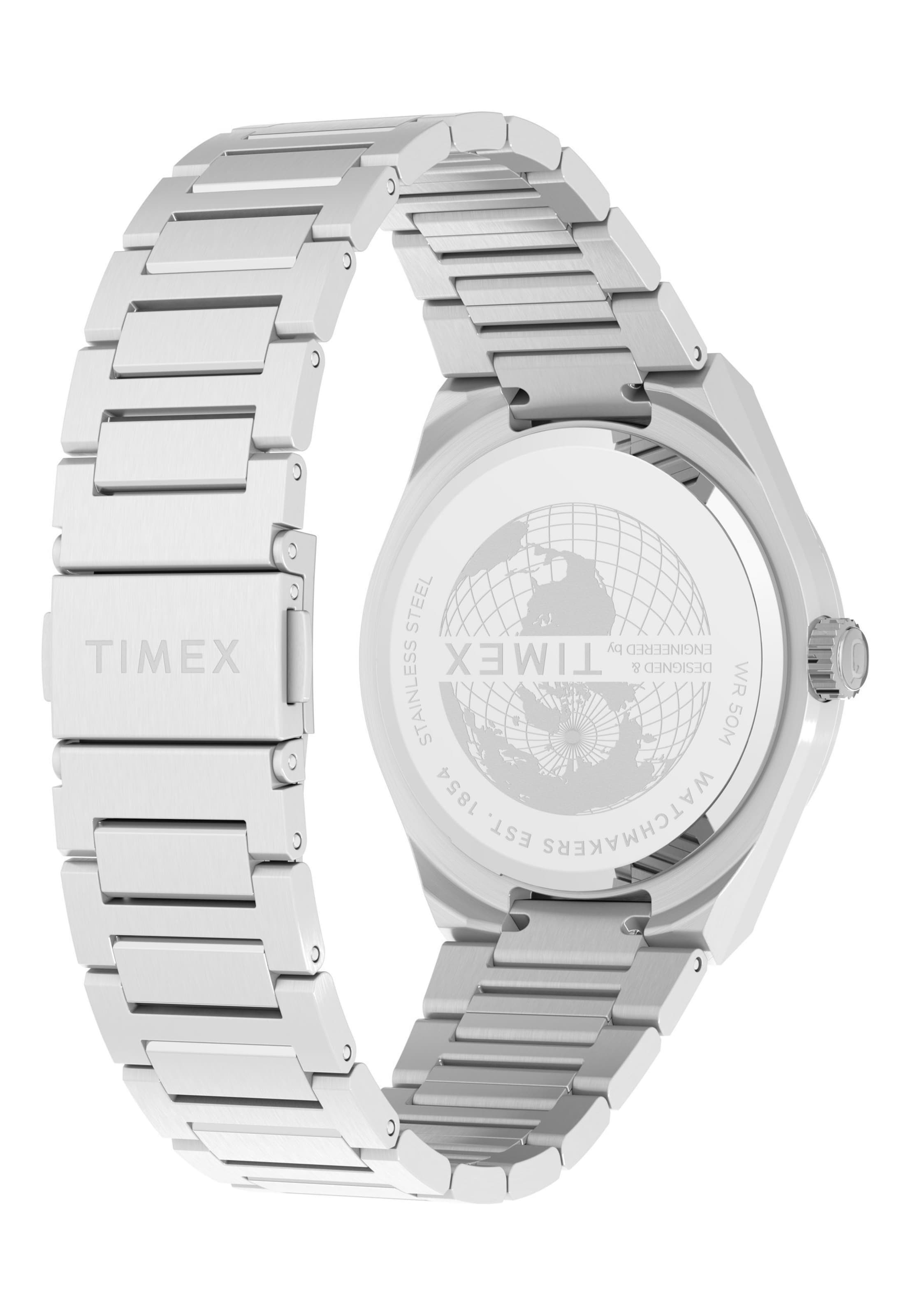 TIMEX Analoog horloge 'Q Timex® Continental Day and Date' in Zilver