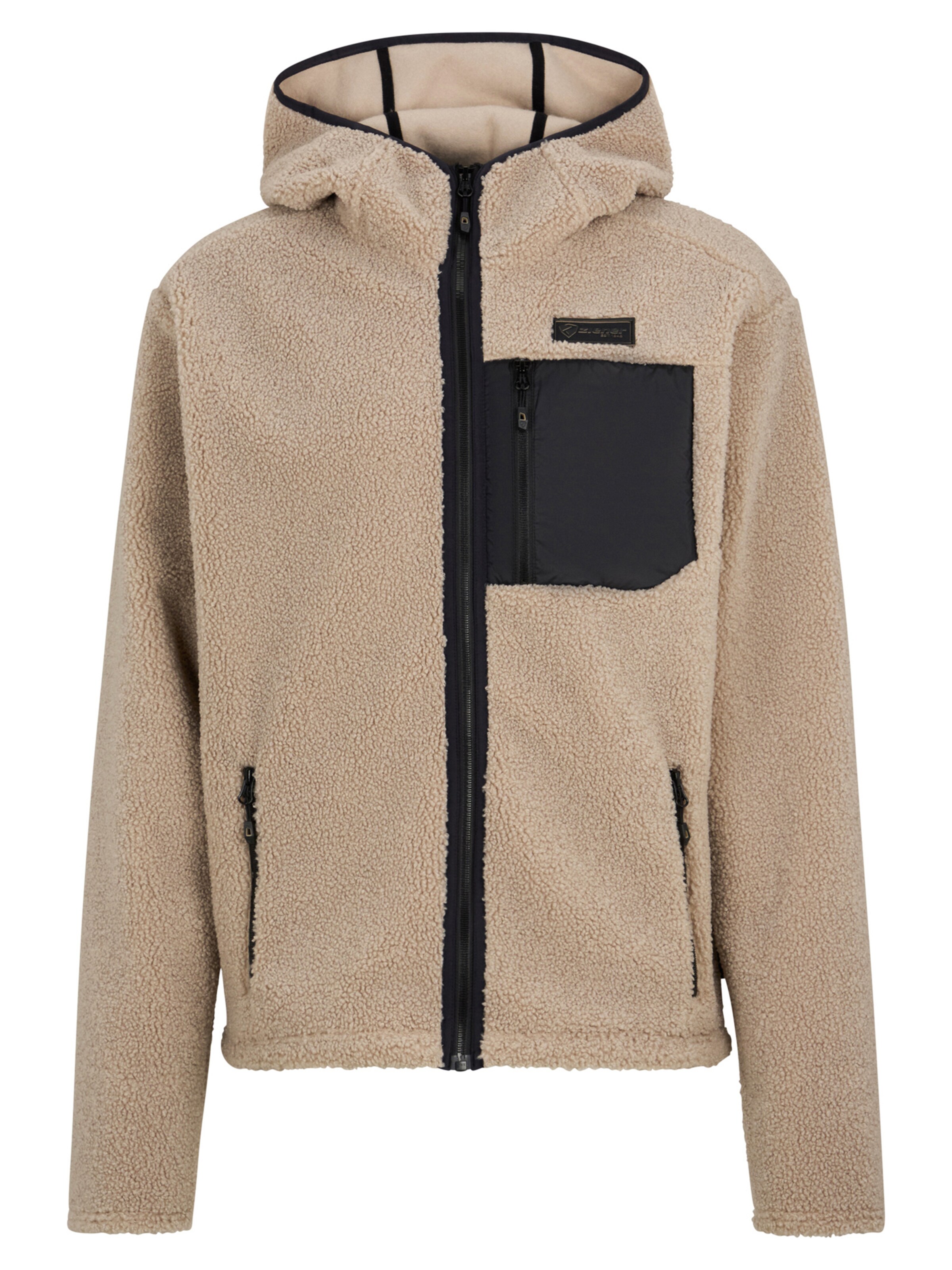 ZIENER Fleece Jacket 'JUHA-Z' in Beige: front