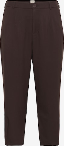 Pantalon à pince 'KCMerla' KAFFE CURVE en marron : devant