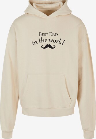 Merchcode Sweatshirt 'Fathers Day - Best Dad In The World 2' in Beige: voorkant