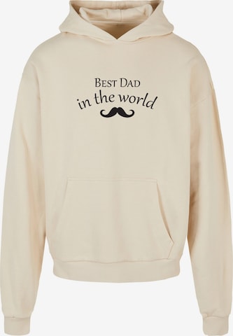 Merchcode Sweatshirt 'Fathers Day - Best Dad In The World 2' in Beige: predná strana
