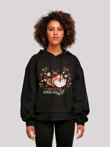 F4NT4STIC Sweatshirt 'Christmas Hippie Santa And Reindeer' in Black: front