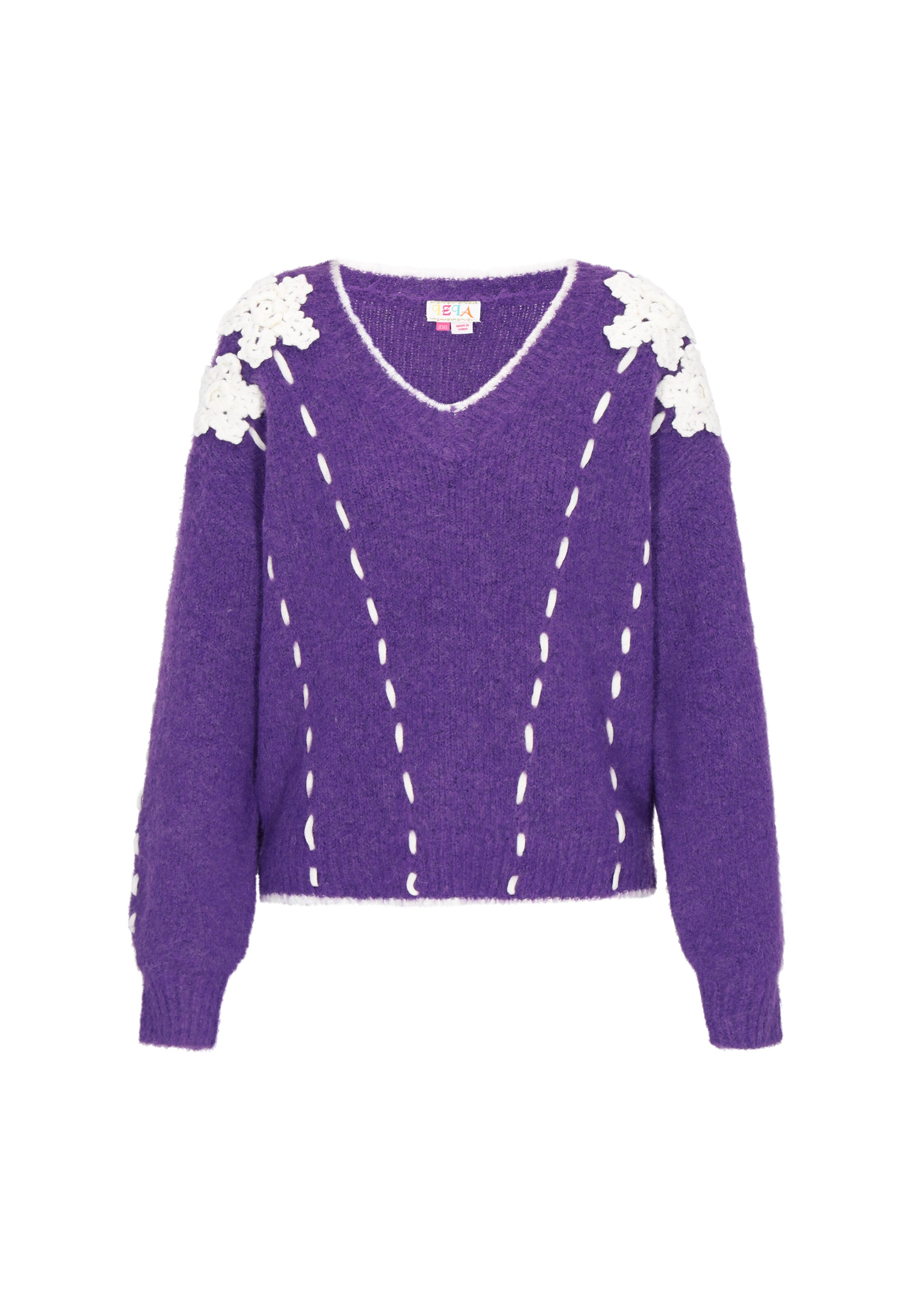IZIA - Pullover oversized em roxo: frente