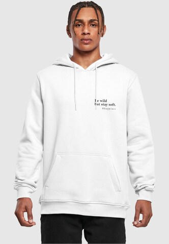 Merchcode Sweatshirt ' Happines ' in Wit: voorkant