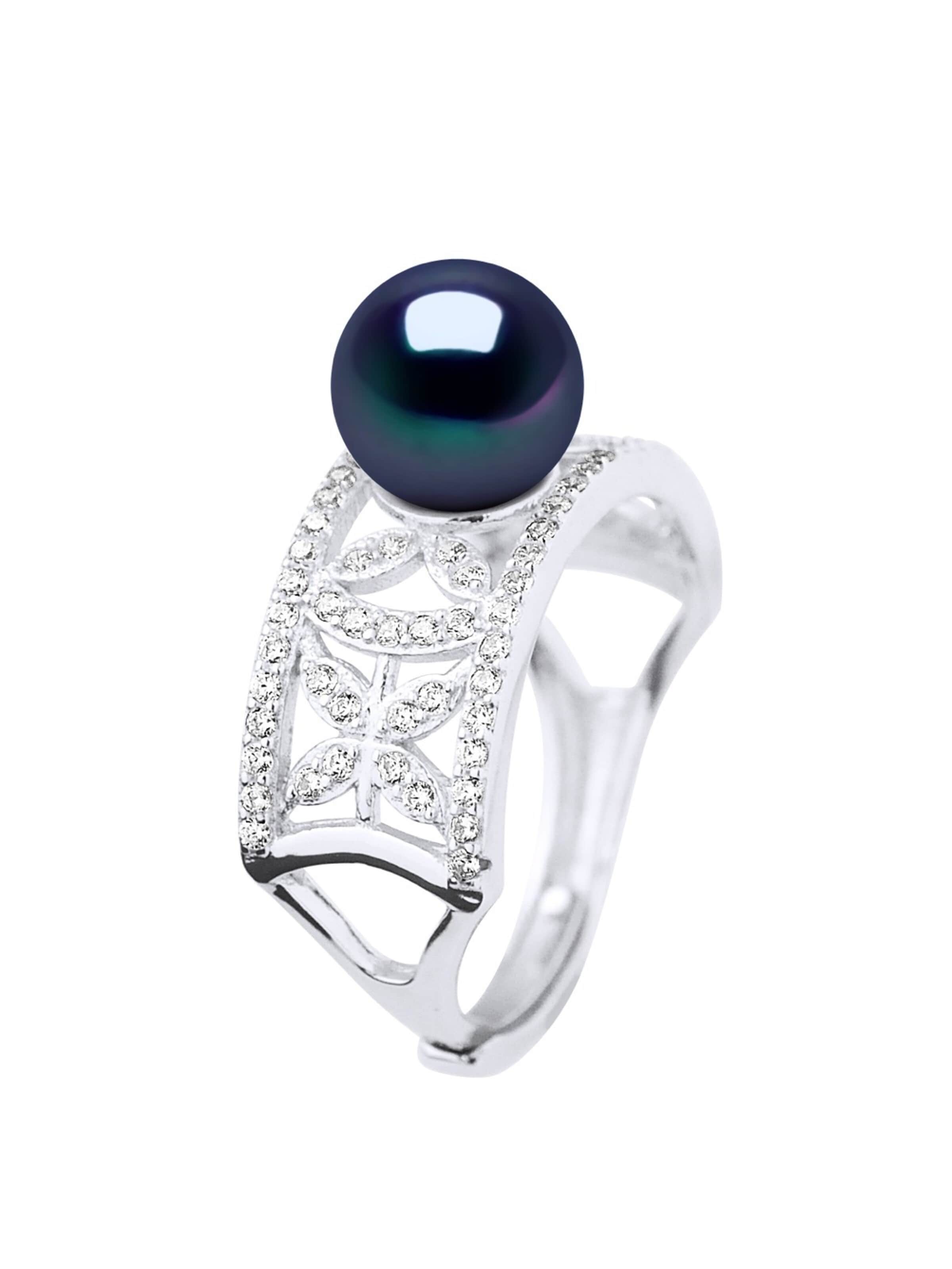 Anello 'VALRAS' di Ateliers Saint Germain in nero: frontale
